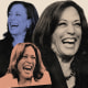 Photo Illustration: Images of Kamala Harris laughing