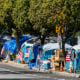 Homeless veterans encampment.