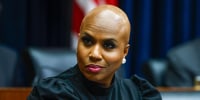 Ayanna Pressley sits during a hearing