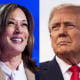 A side by side of Kamala Harris and Donald Trump