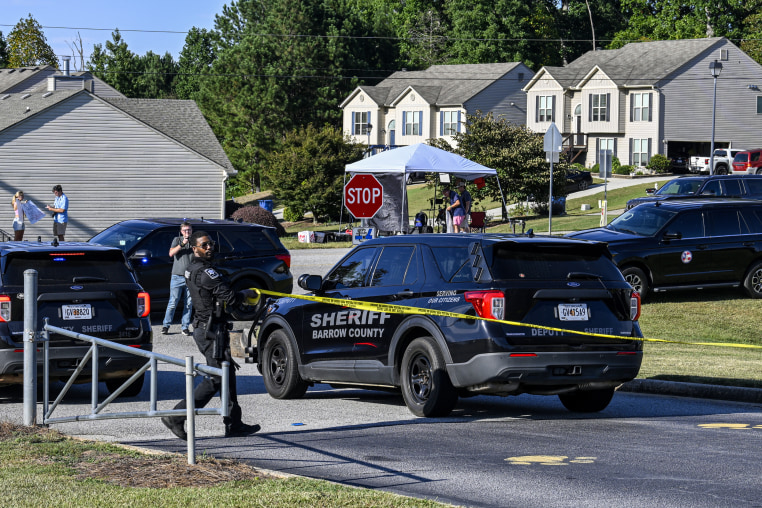 Police secure the area.