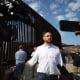 Republican vice presidential nominee Sen. J .D. Vance speaks to reporters in front of the border wall with Mexico on Sept. 06, 2024 in San Diego, California. 